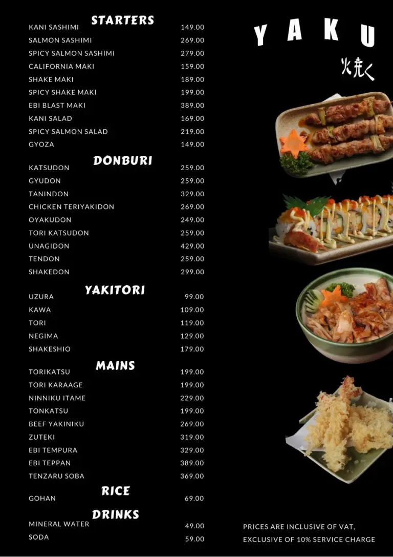 Hibachi deals grill menu